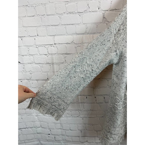 MICHAEL STARS fringe gray open front knit cardigan sweater size M NWOT - Picture 2 of 8